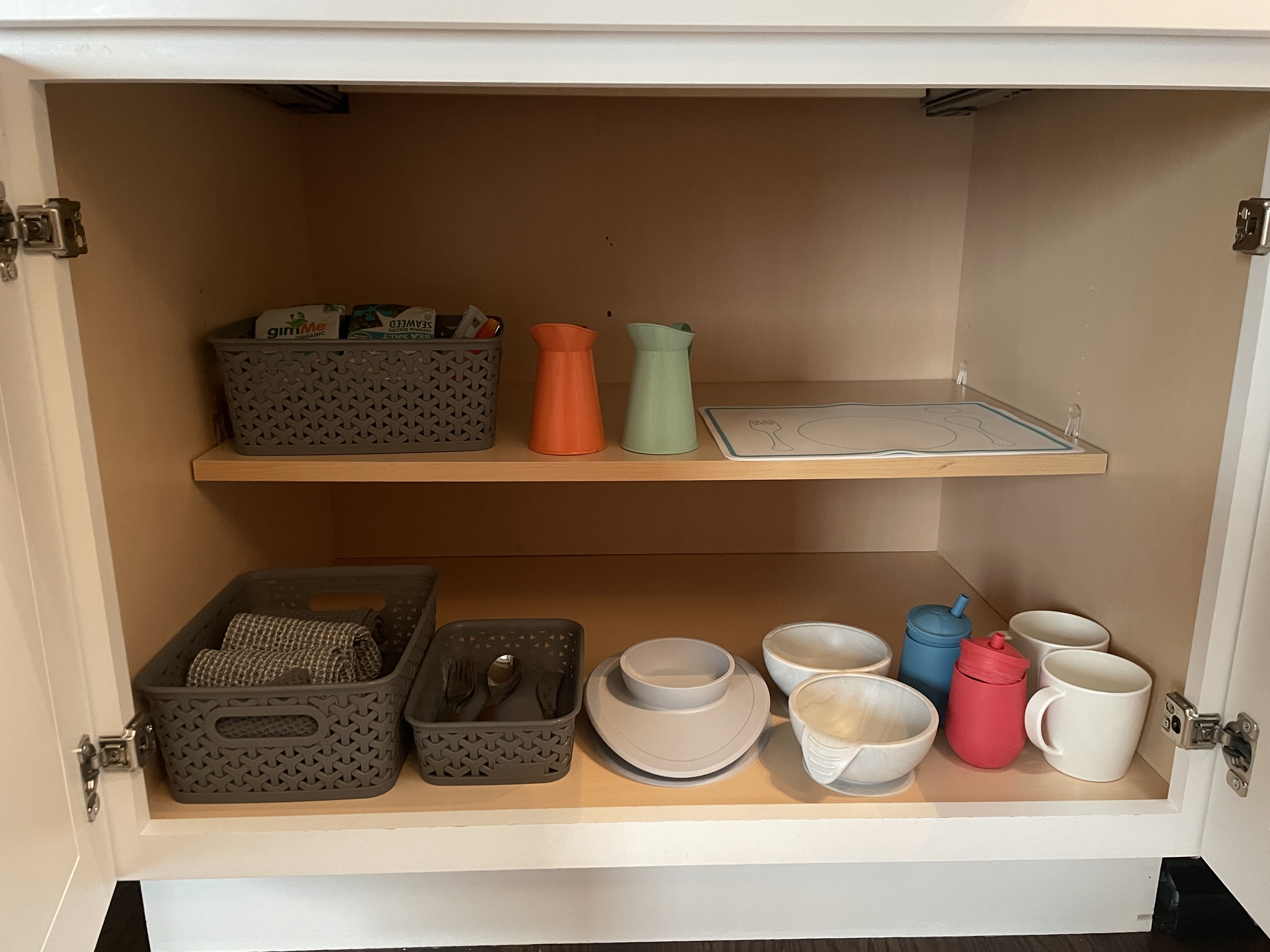How to Create a Montessori-Inspired Shelf for Independent Table Setting & Meal Clean Up